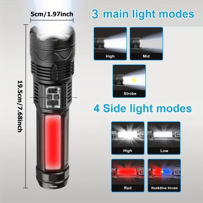 Heavy-Duty Rechargeable Flash Light with 30% Brighter Beam