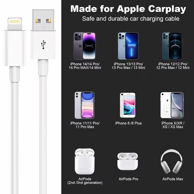 Lightning to USB-A Data Cables 5pack