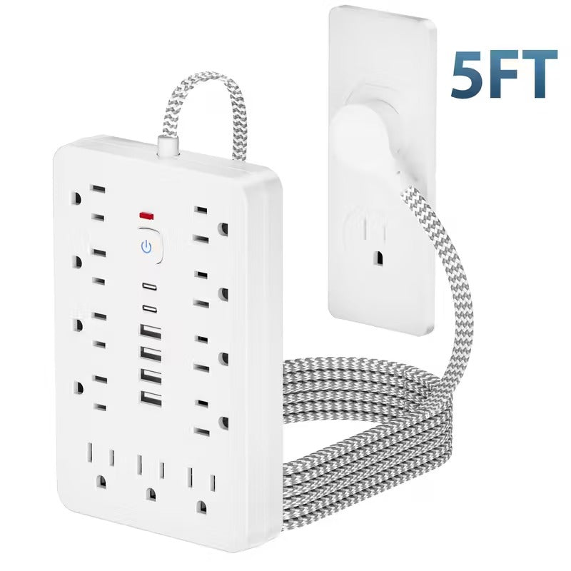 Multi-Functional Surge Protection Power Strip With USB Port - 11 AC Outlets