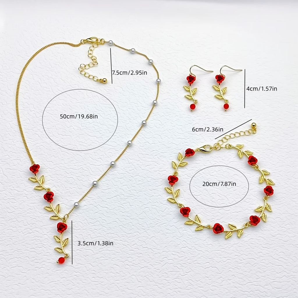 Red Rose Flower Set