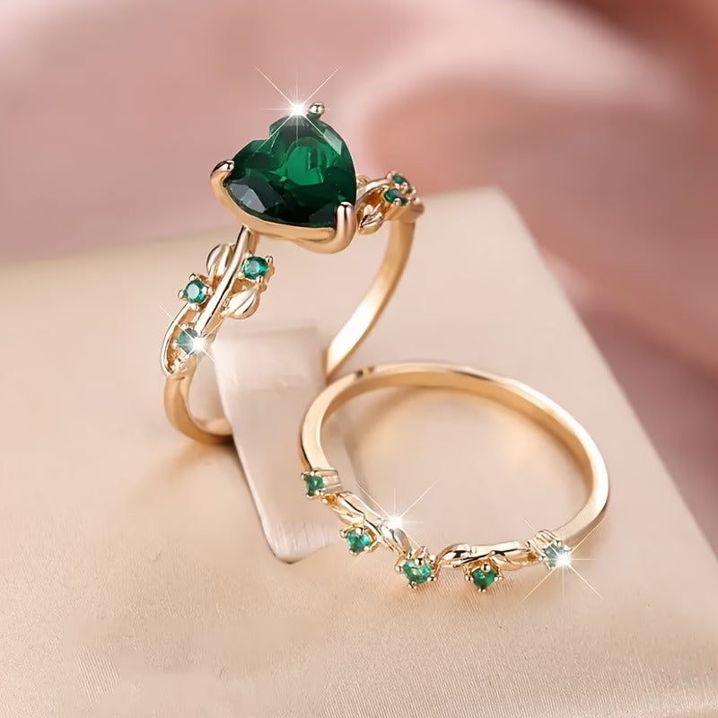 Heart-Shaped Synthetic Zirconia Wedding Engagement Ring