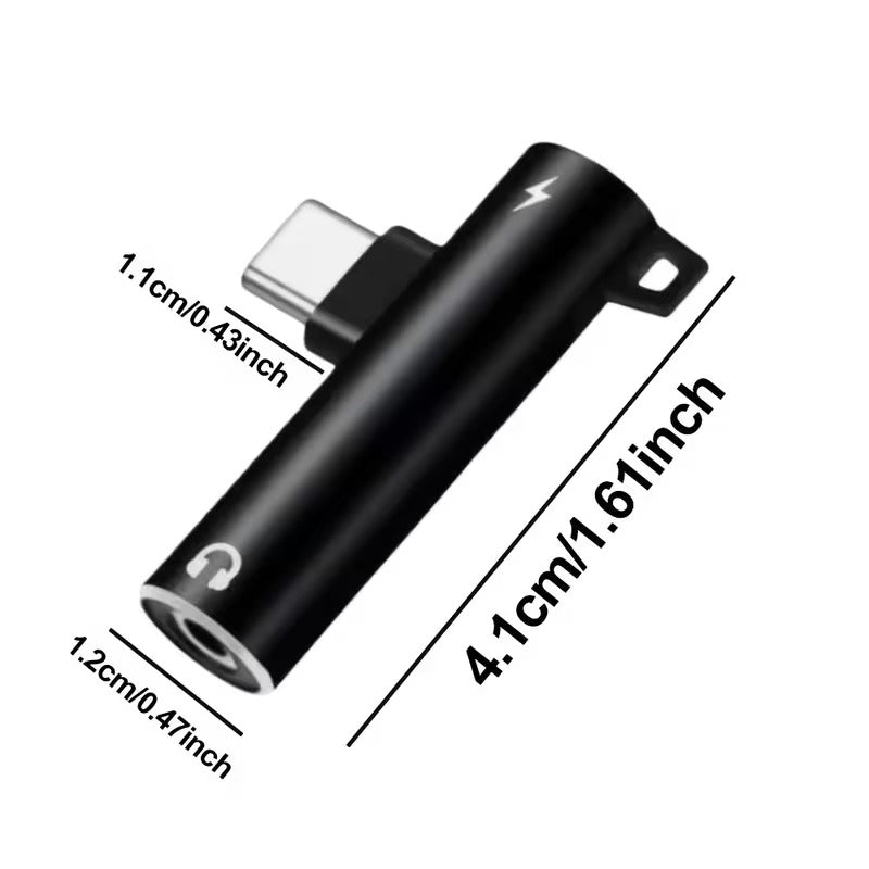 2-in-1 USB C to 3.5mm Headphone Jack and Charger Adapter Type-C