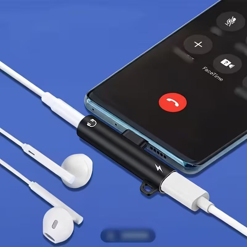 2-in-1 USB C to 3.5mm Headphone Jack and Charger Adapter Type-C