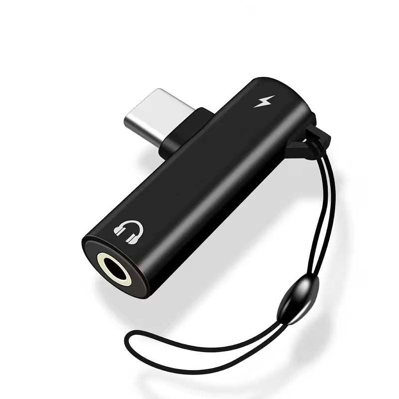 2-in-1 USB C to 3.5mm Headphone Jack and Charger Adapter Type-C