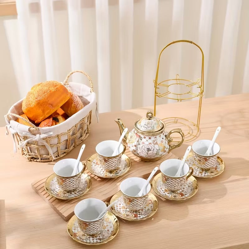 Elegant Floral Ceramic Tea Set