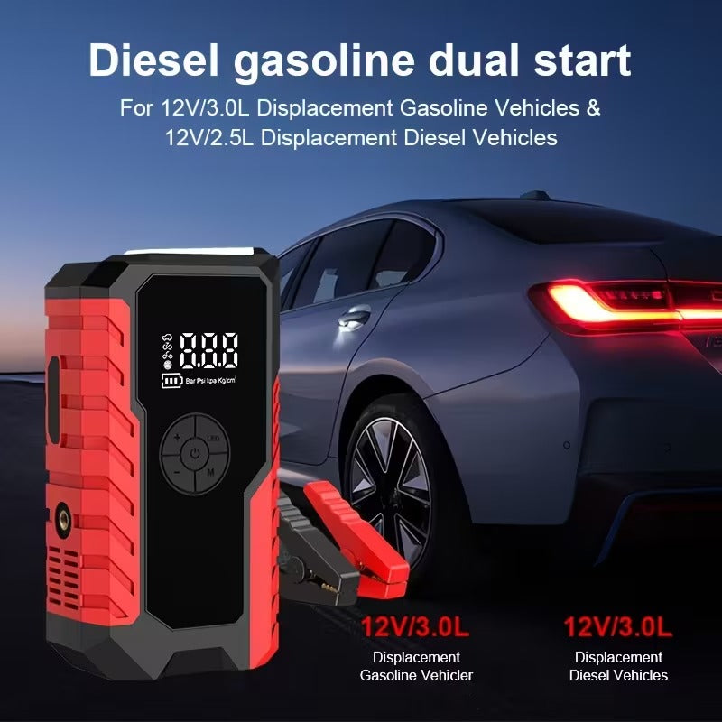 Portable Car Emergency Starter Power Supply, 12V Car Battery Charger