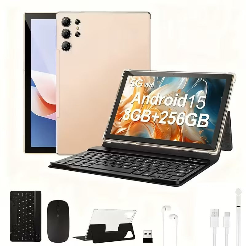 10.1 Inch Android 15 Tablet With Keyboard