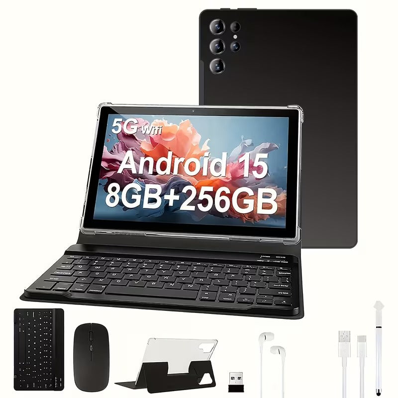 10.1 Inch Android 15 Tablet With Keyboard